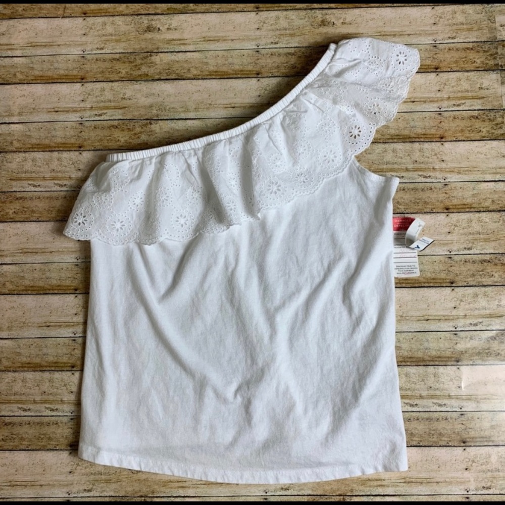 NWT one shoulder ruffled top